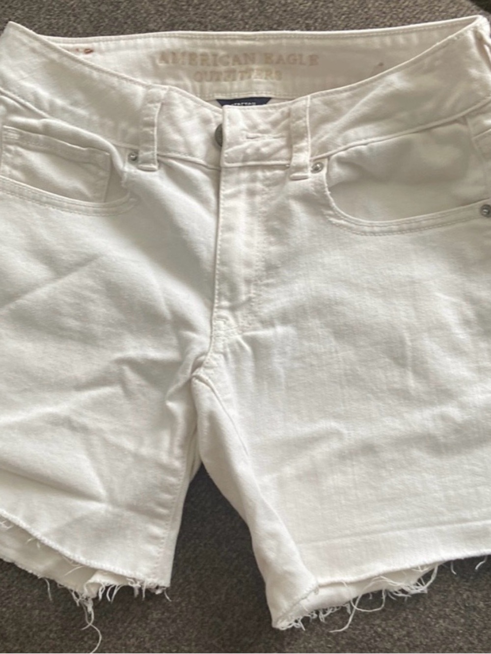 American Eagle Outfitters White Stretch Denim Shorts